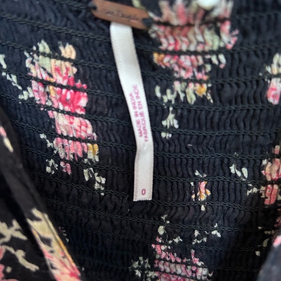 Free People Women's size 0 Black Sea Glass Floral Maxi Dress Lined Boho Flowy - Picture 8 of 16